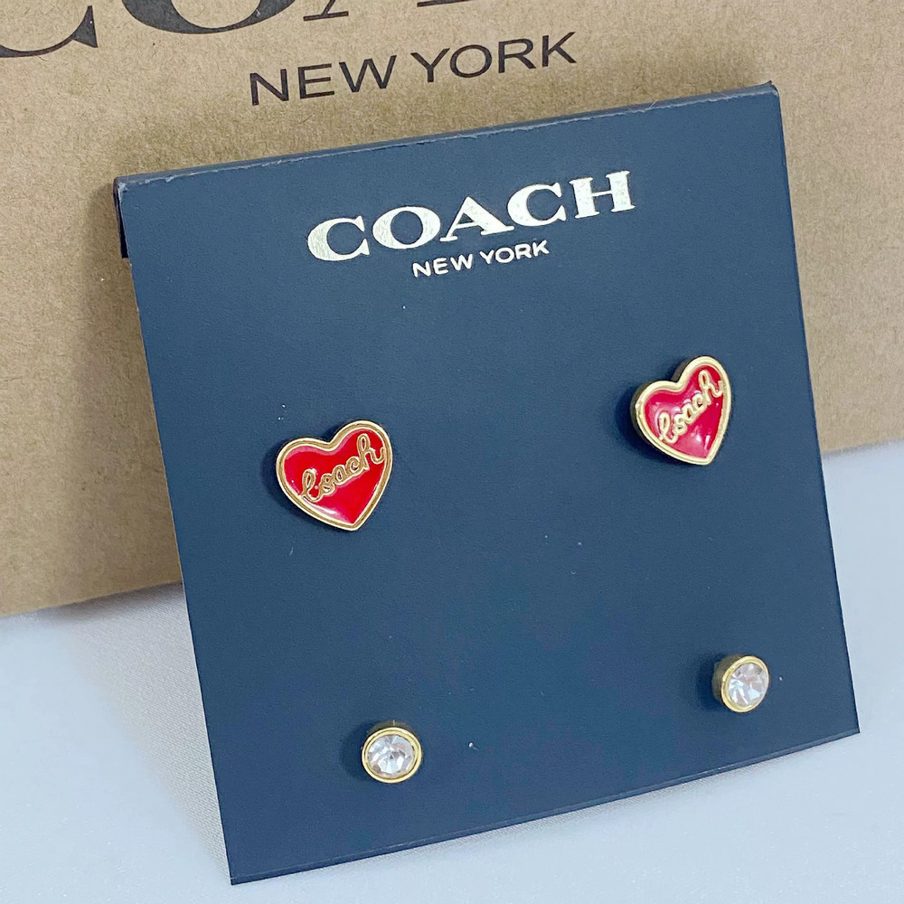 Coach Enamel Zircon Stud Earrings